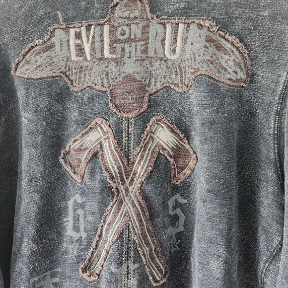 GUESS Devil on the Run Bomber Jacket Sweater - Size L - Picture 9 of 12